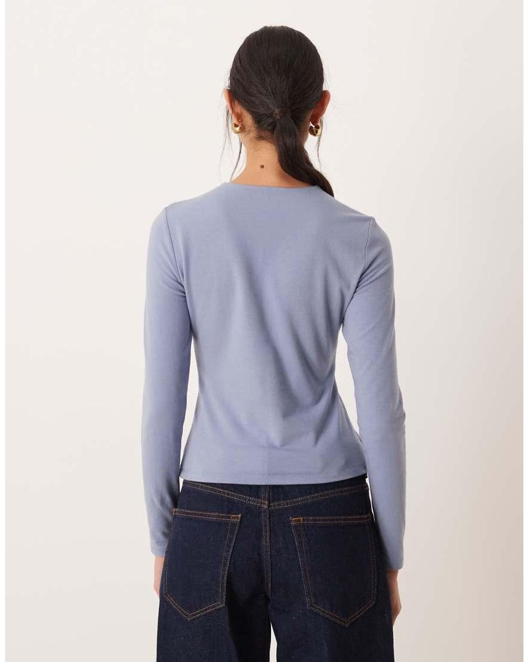Abercrombie & Fitch Blue Long Sleeve Baby Tee