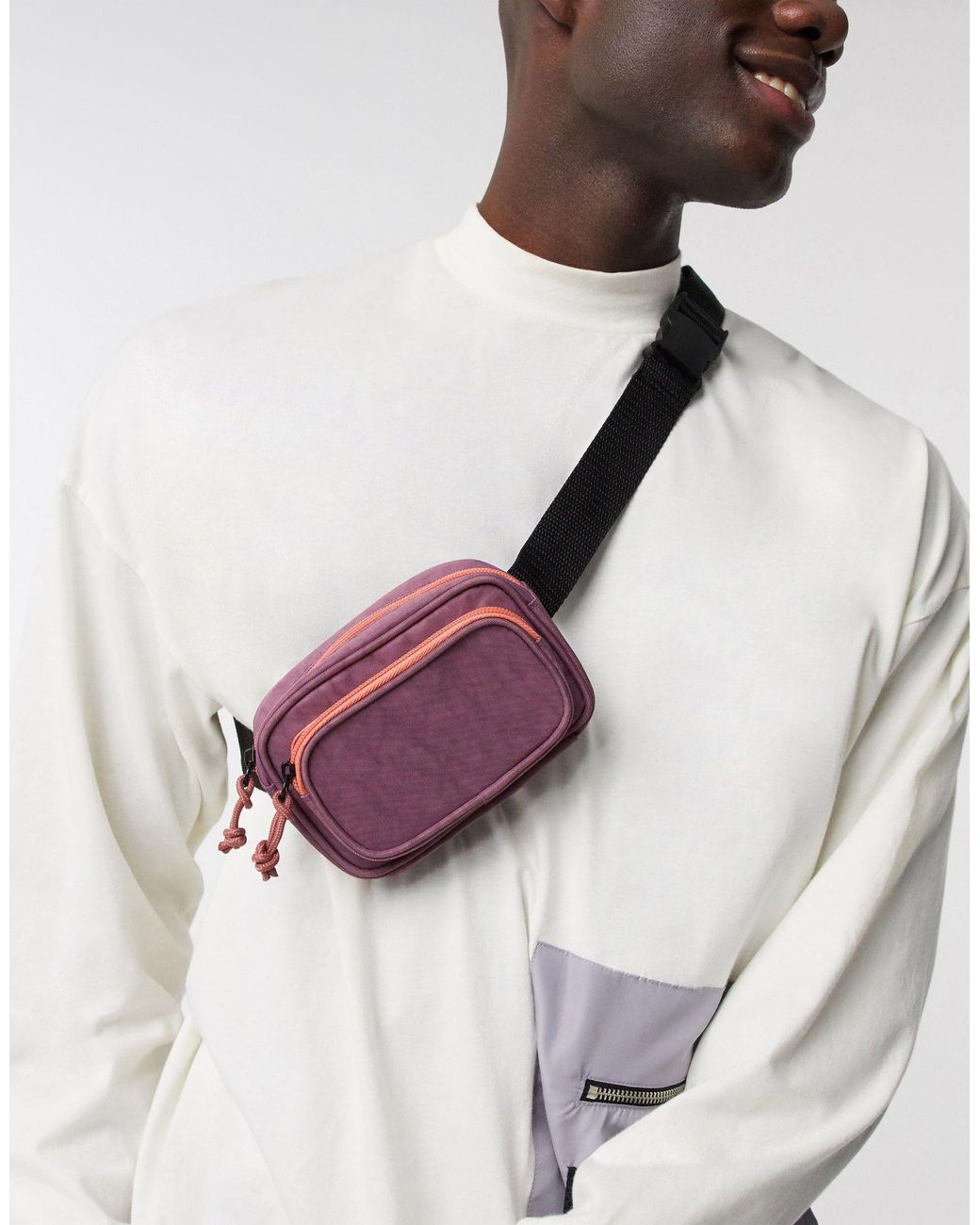 ASOS Mini Cross Bum Bag in Purple for Men | Lyst