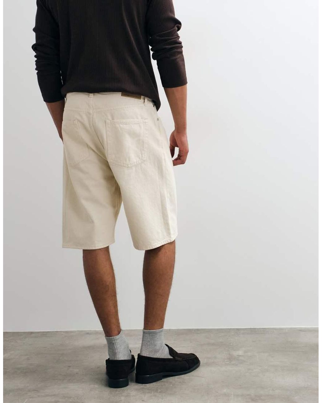 Jack & Jones White Alex Denim Shorts for men