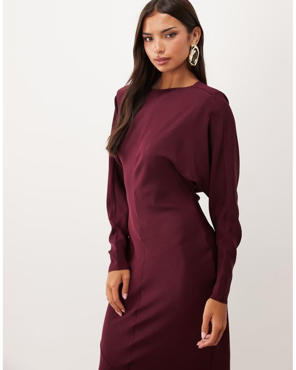 ASOS Red Batwing Maxi Dress With Cowl Back
