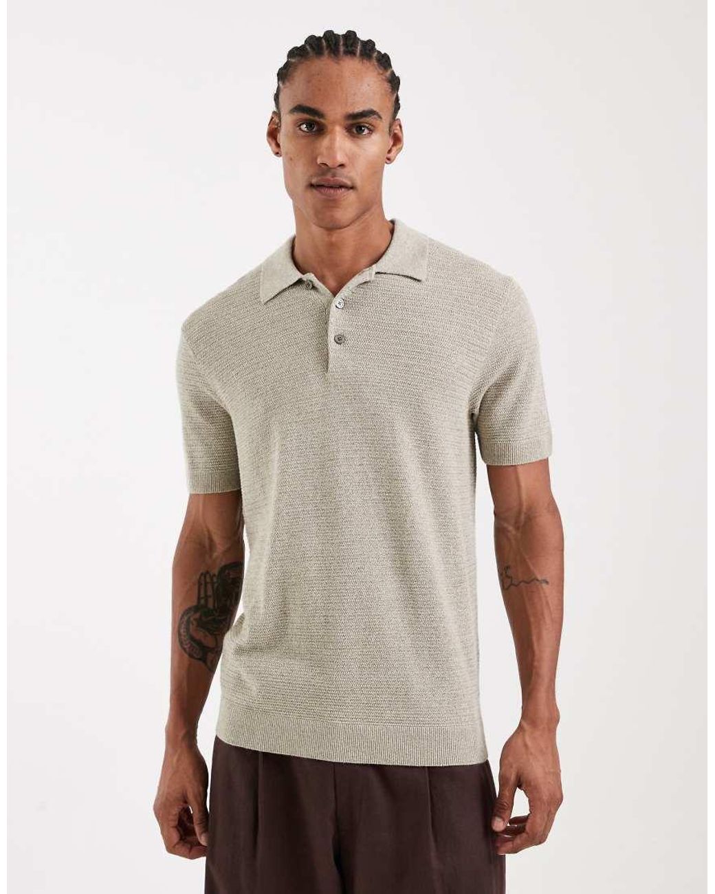 Jack & Jones Gray Premium Knitted Polo for men