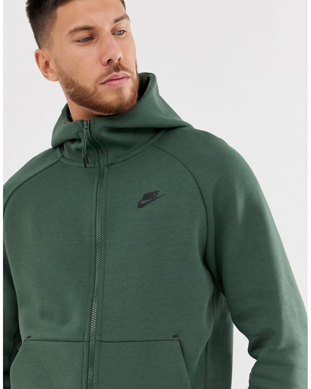 Nike Tech Fleece Hoodie Khaki in Green for Men | Lyst