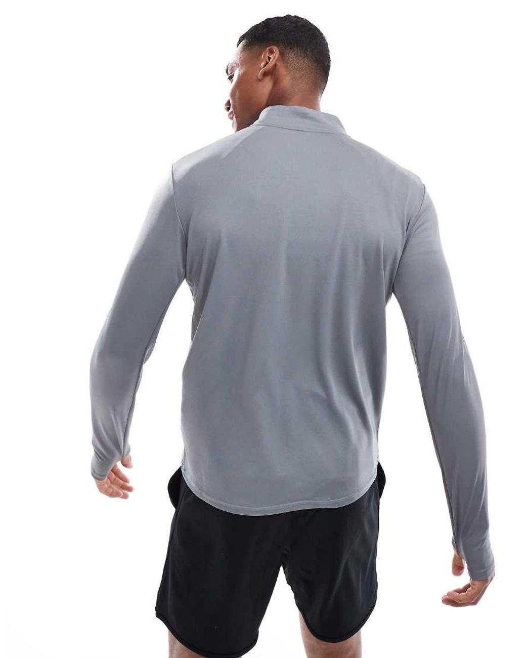 Nike Gray Pacer Dri-Fit Half Zip Long Sleeve Top for men
