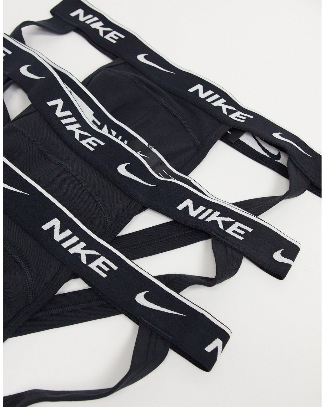 Nike 3-pack Cotton Stretch Jockstraps in Black for Men - Lyst