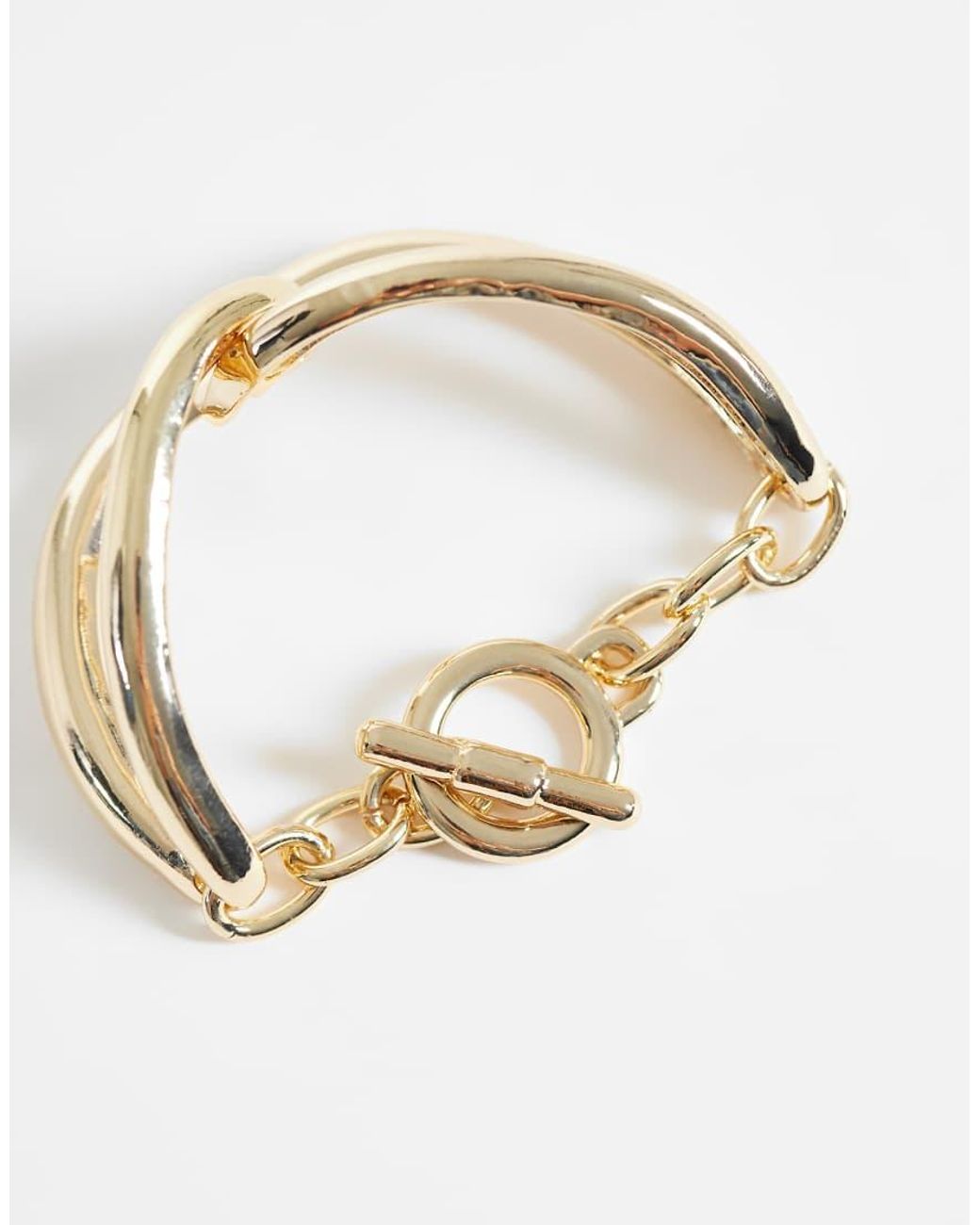 ASOS Metallic Bracelet With Statement T- Bar Chain