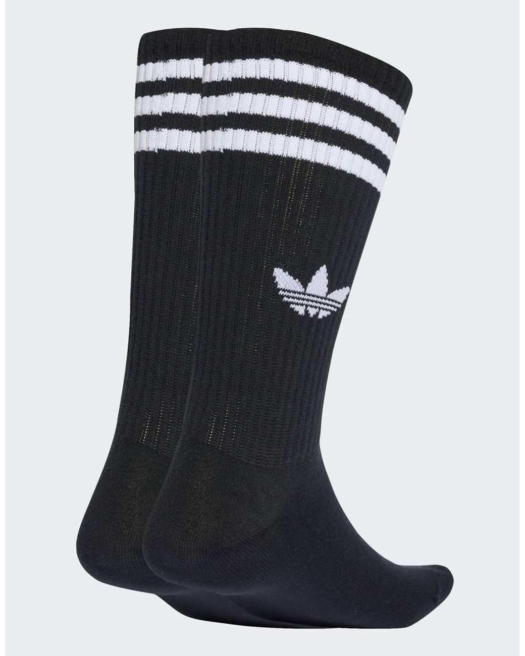 Adidas Originals Black 3-Stripes High Crew Socks 3 Pairs