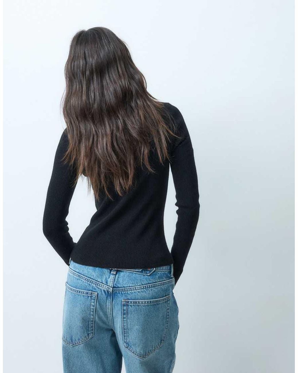 ASOS Blue Funnel Neck Top