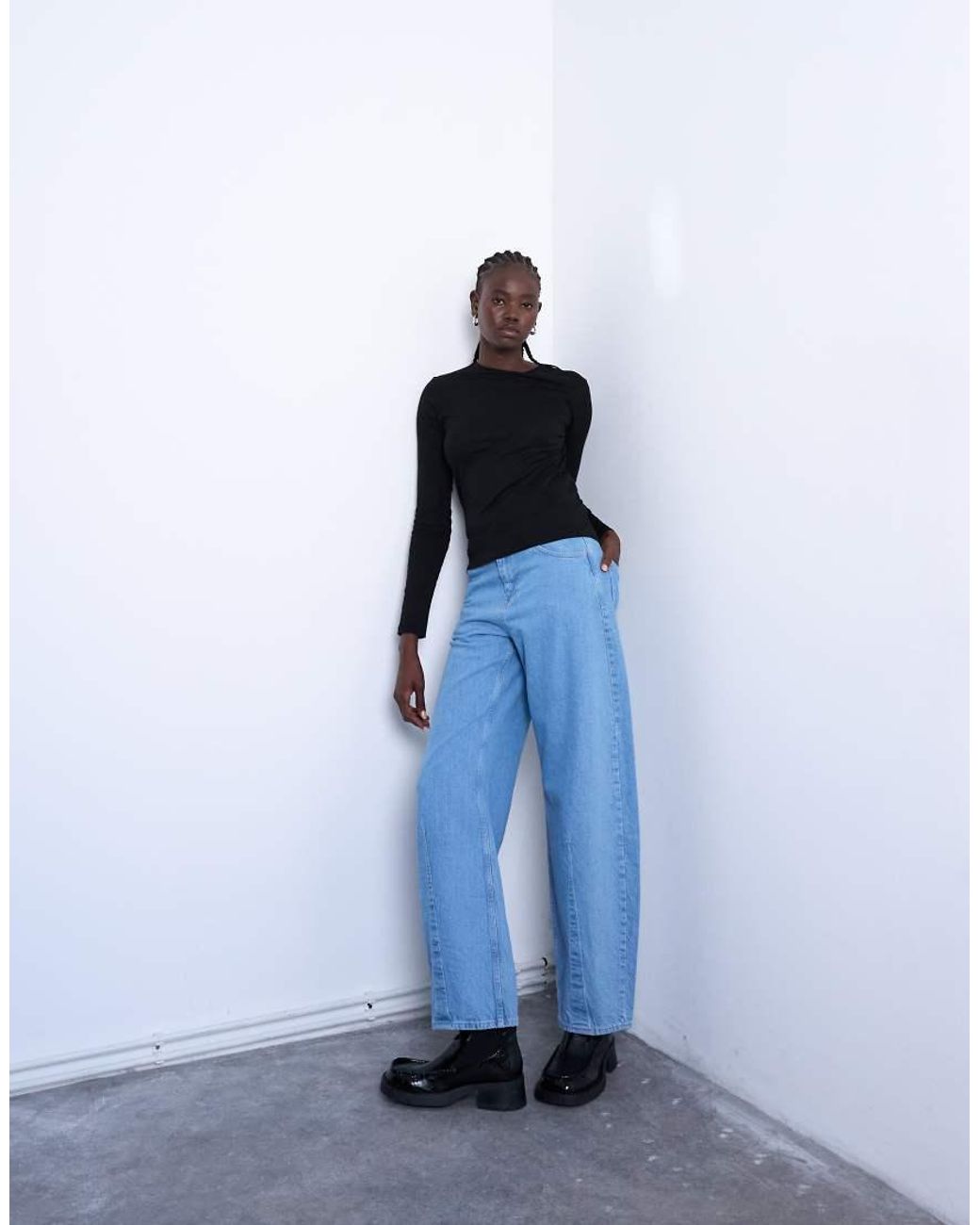 TOPSHOP Black Long Sleeve Everyday Tee