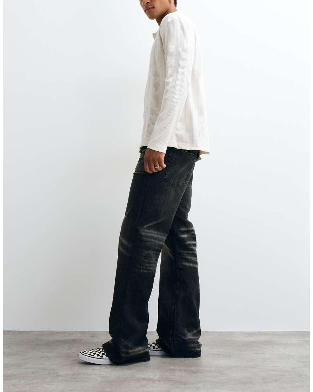 Cheap Monday White Boo Bootcut Jeans for men