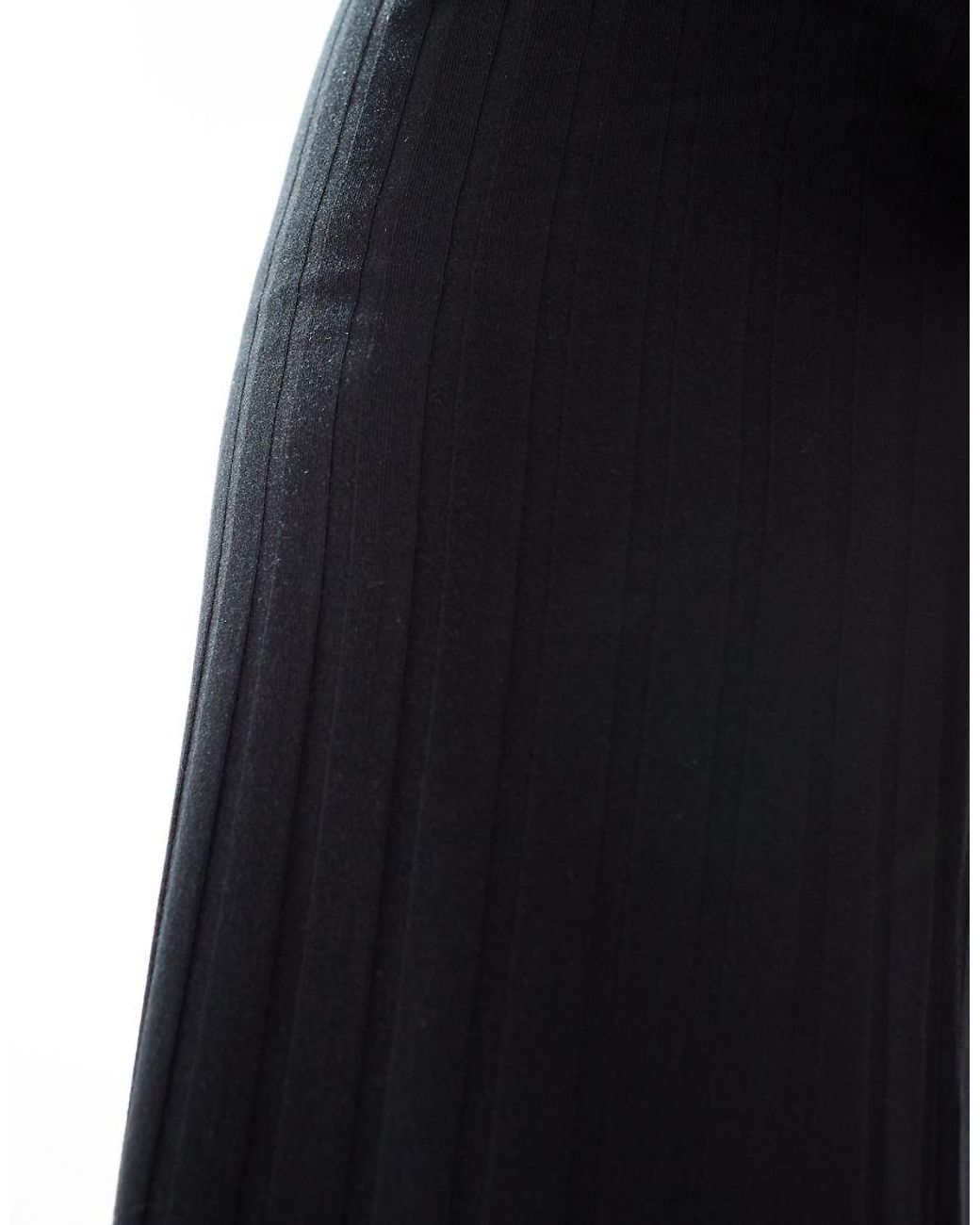 Mama.licious Blue Mamalicious Maternity Ribbed Over The Bump Wide Leg Trouser Co-ord