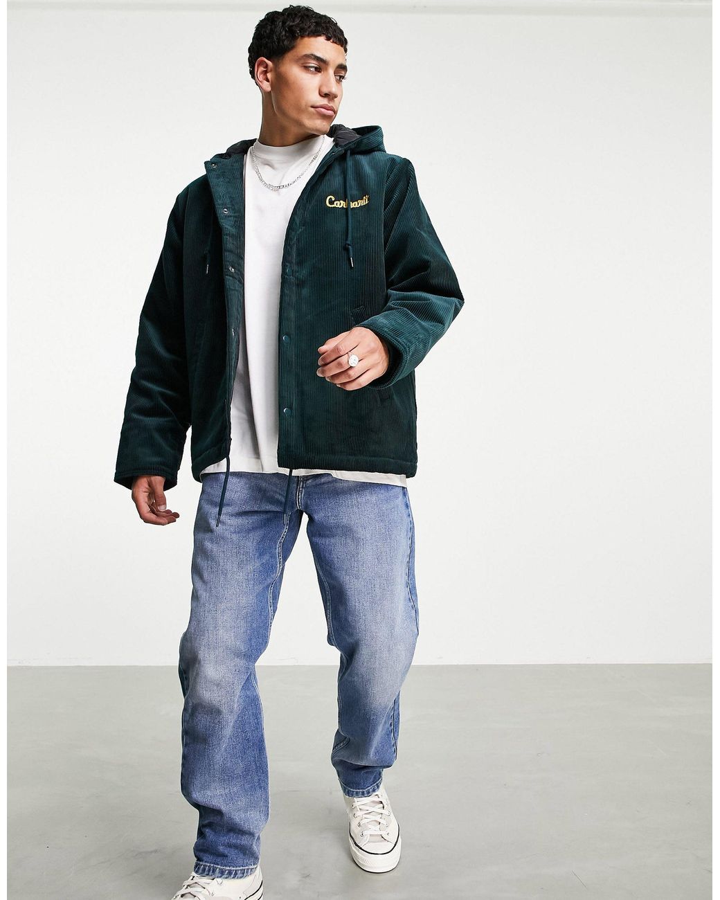 Carhartt Dennis Corduroy Hooded Coach Jacket in Black for Men 