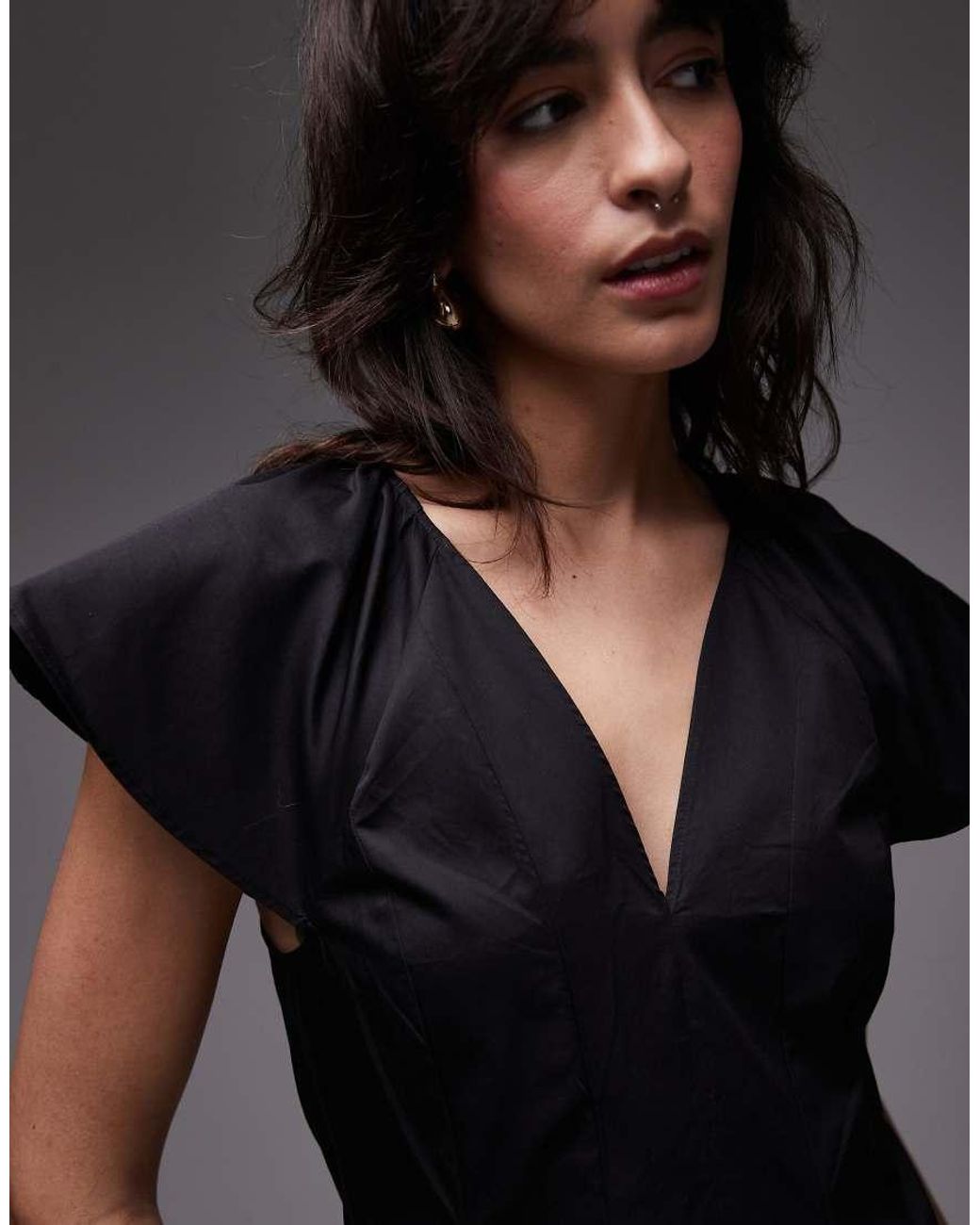 & Other Stories Black Fitted Corset Mini Dress