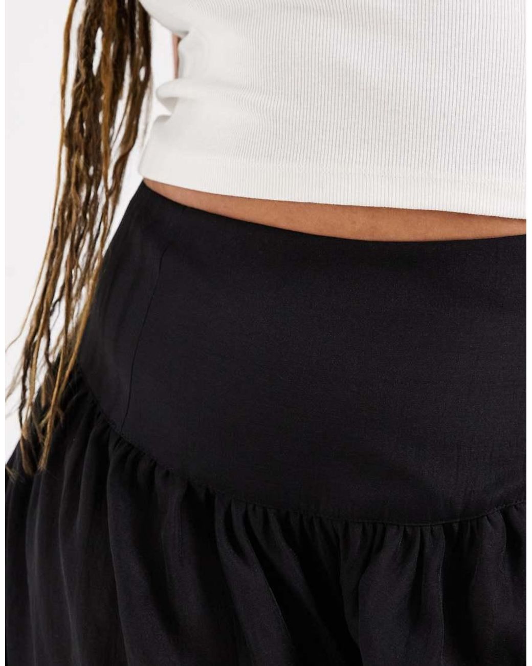 ASOS Black Curve Tailored Waterfall Detail Balloon Pants