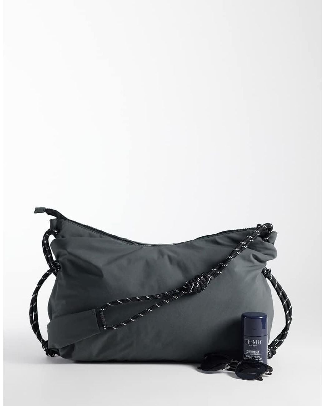 ASOS Gray Nylon Slouch Sling Crossbody Bag for men