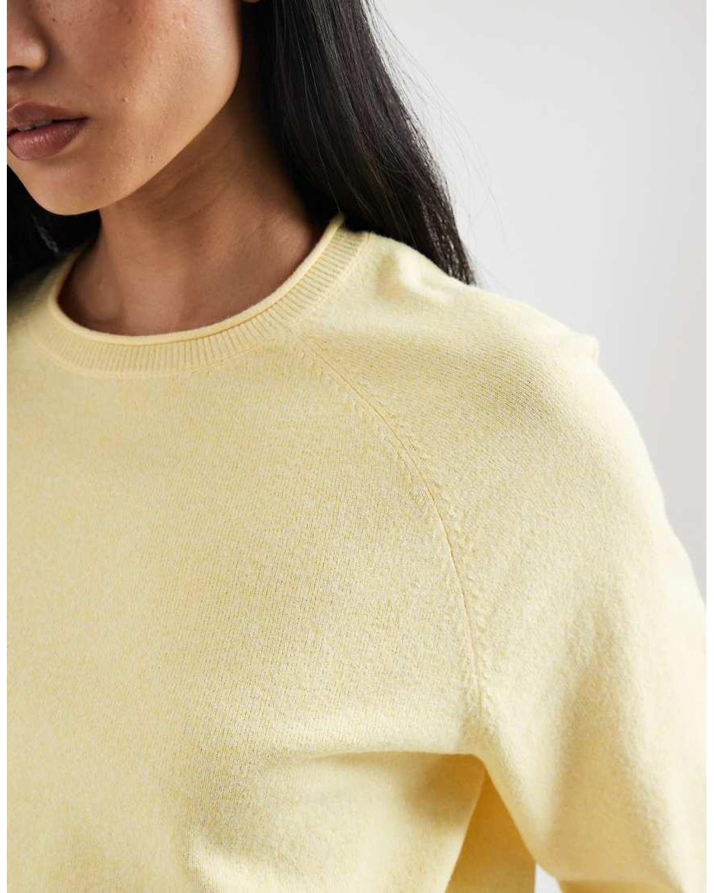 ONLY Yellow Boxy Knitted Short Sleeve Top
