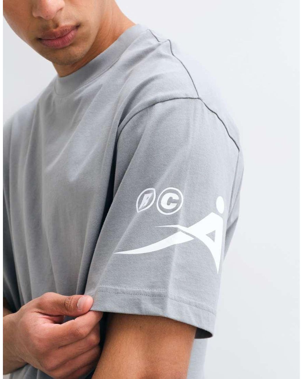 ASOS Blue Relaxed T-Shirt With Text Graphic for men