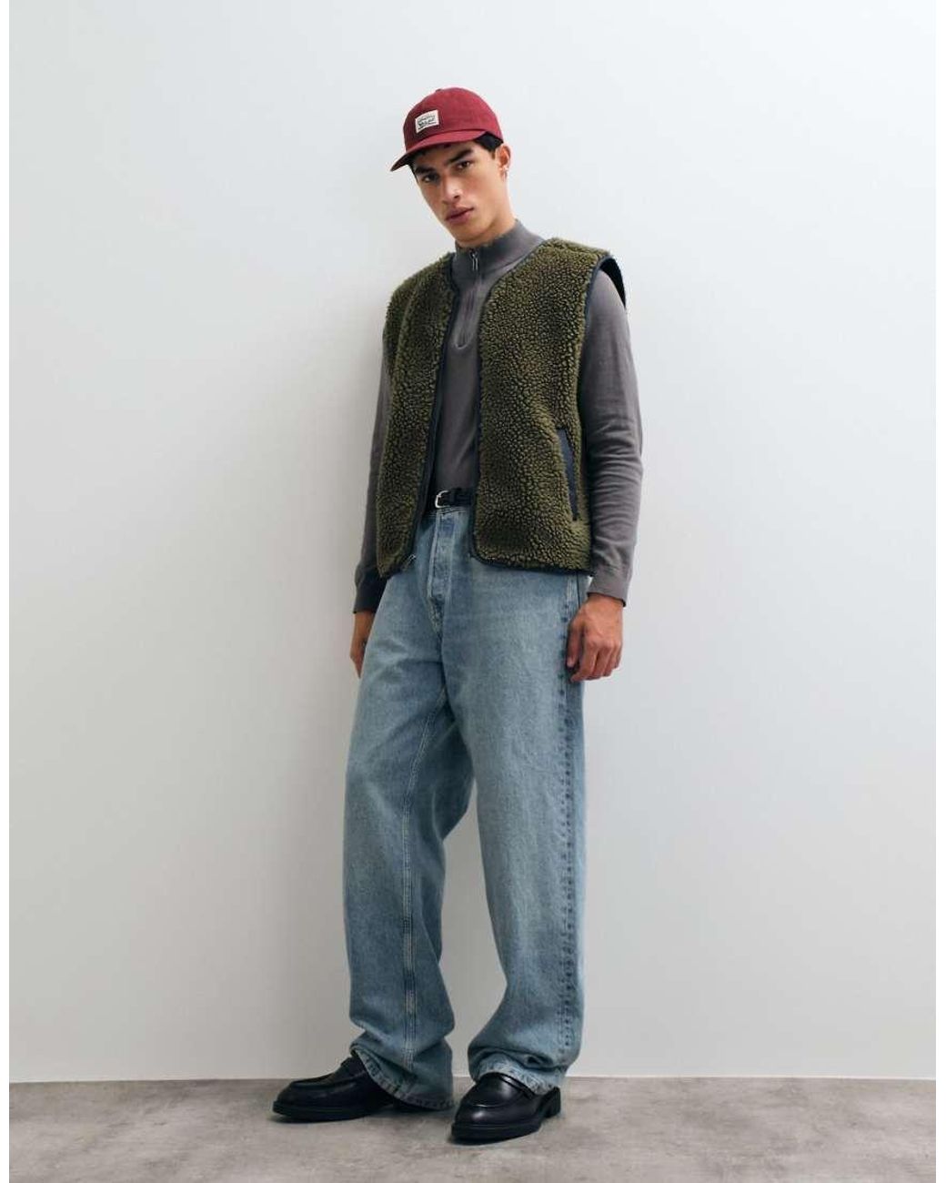 Levi's Red Seacliff Borg Zip Through Gilet for men