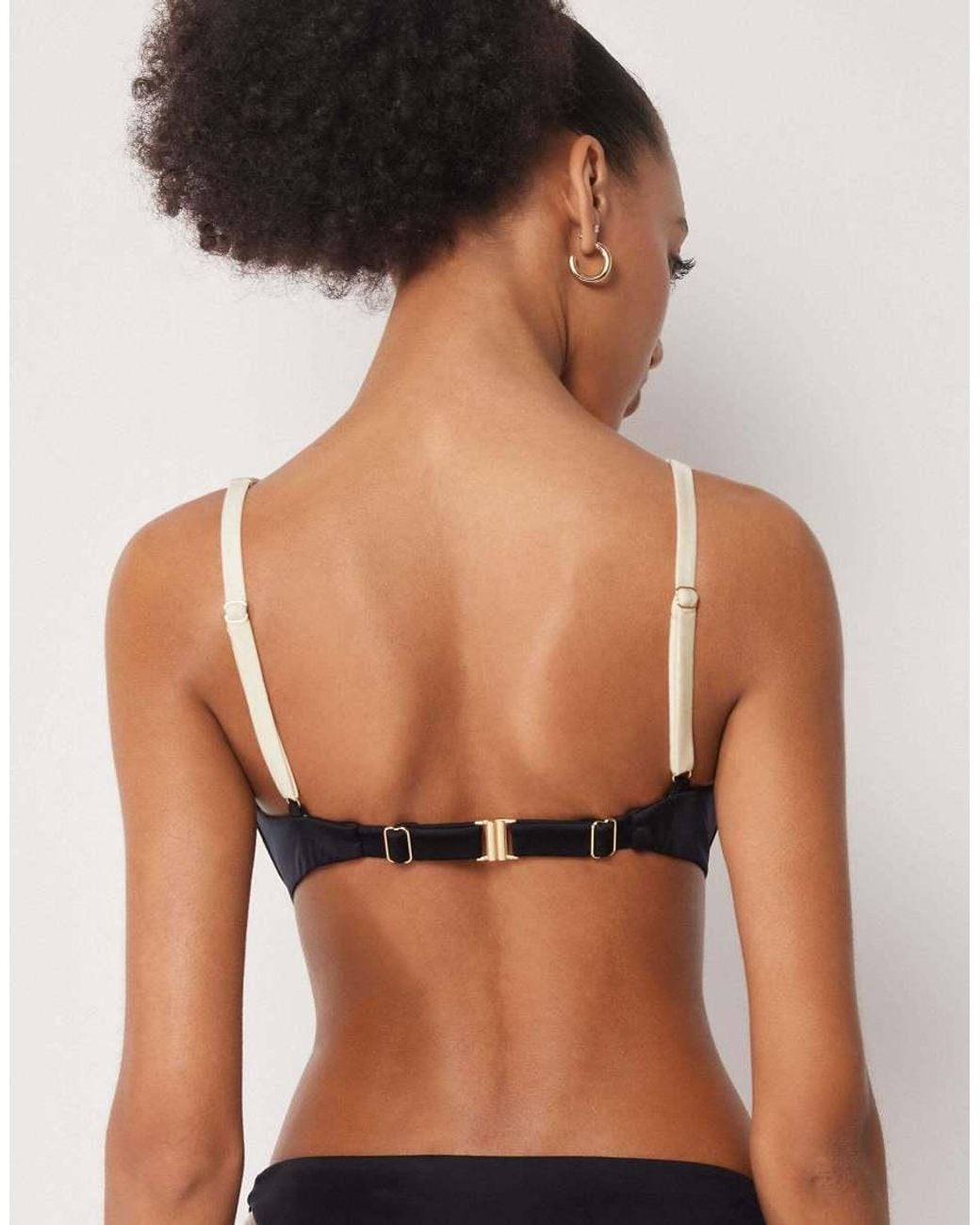 Calzedonia Black Brassiere Bikini Top Elegant Bicolor