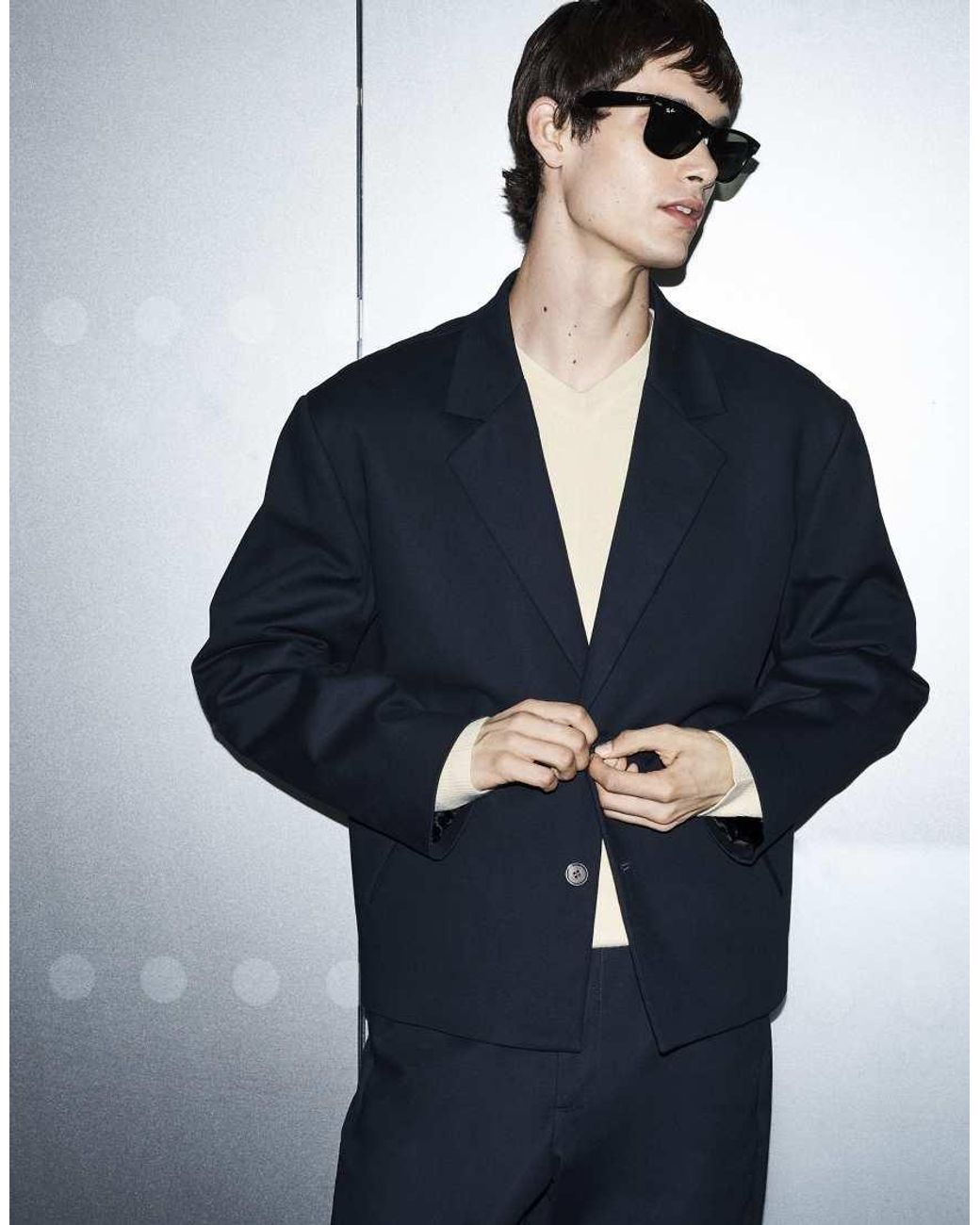 ASOS Blue Boxy Suit Jacket for men
