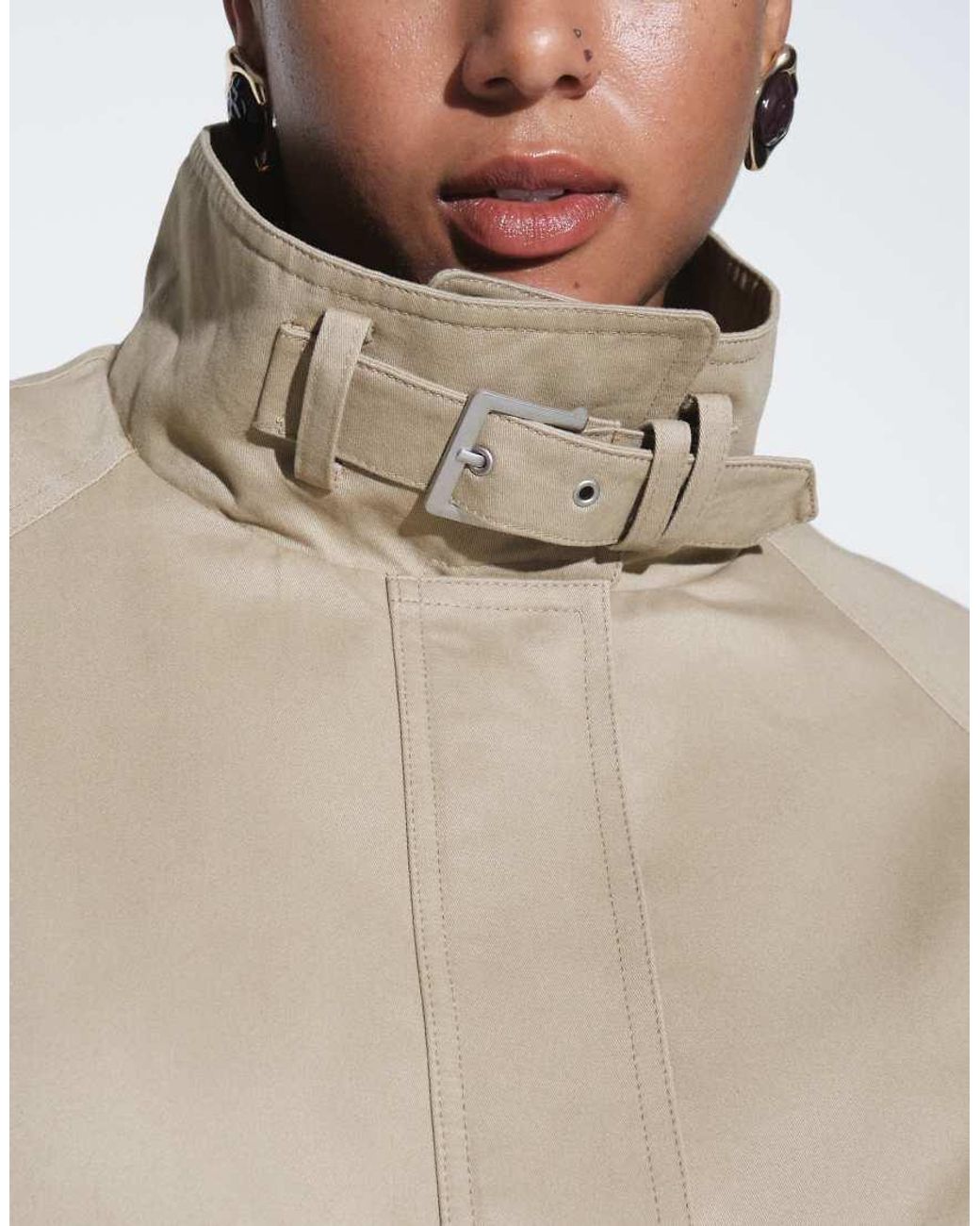 ASOS Brown Asos Design Curve 80's Utility Short Trench Jacket