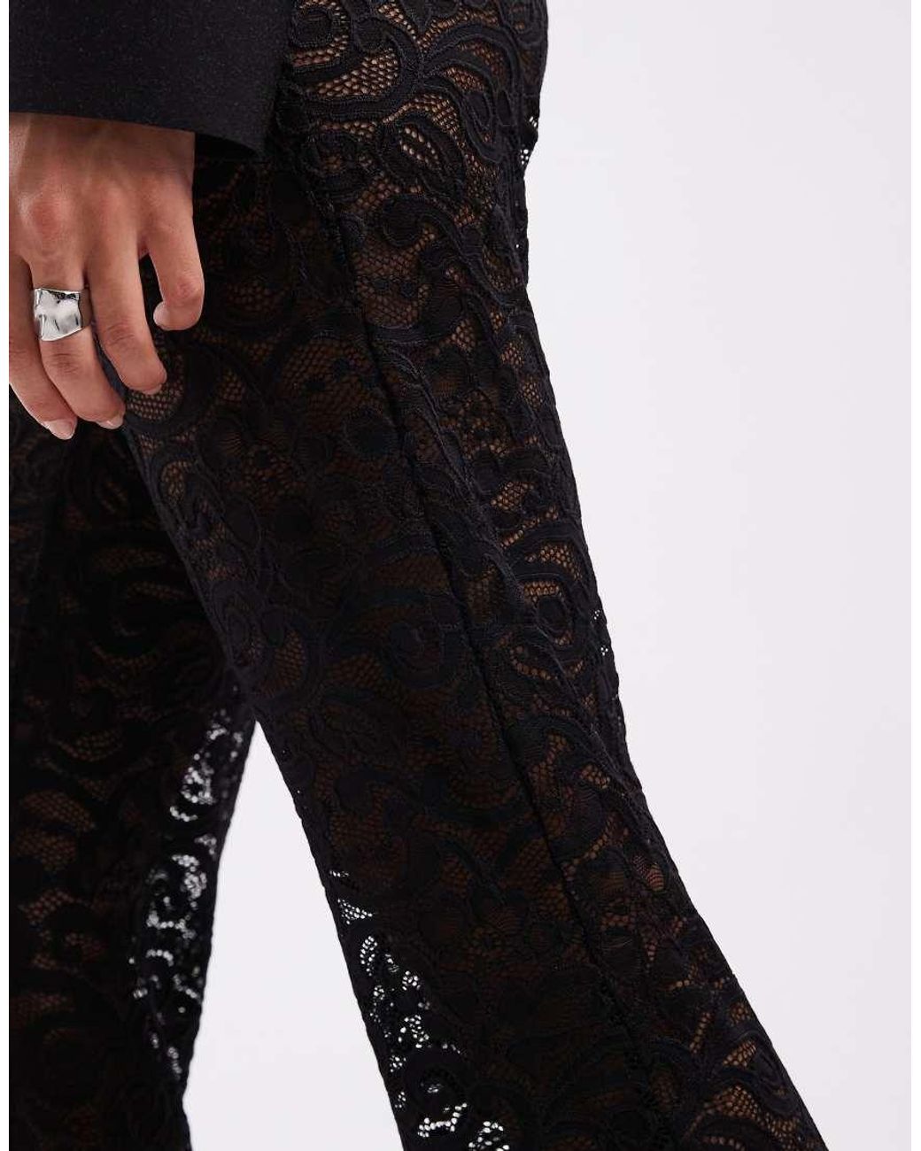 ONLY Black Lace Flared Trousers