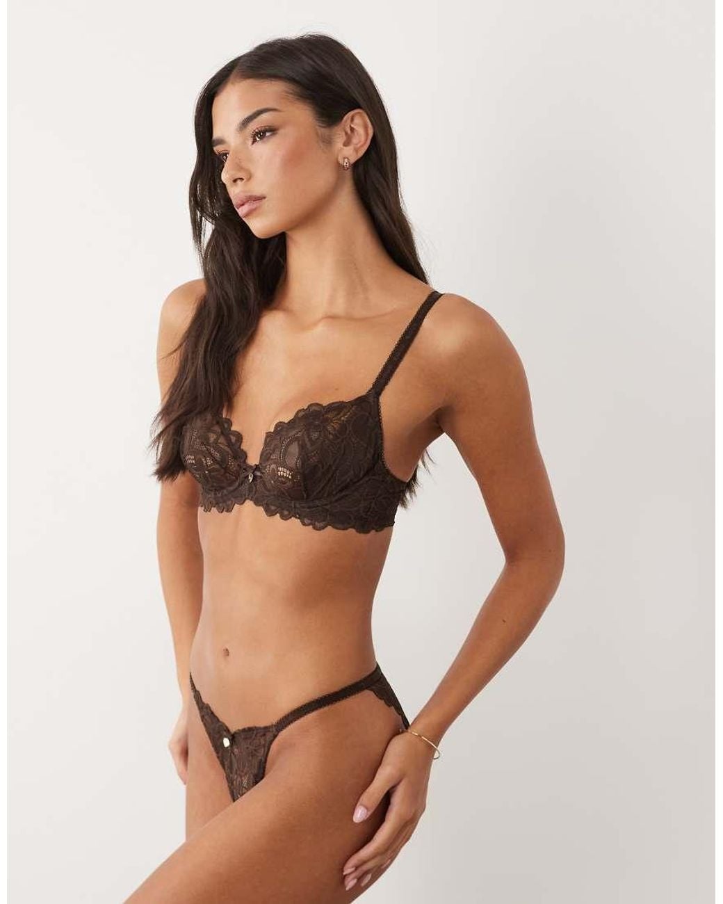 Boux Avenue Black Heidi Plunge Lace Underwire Bra