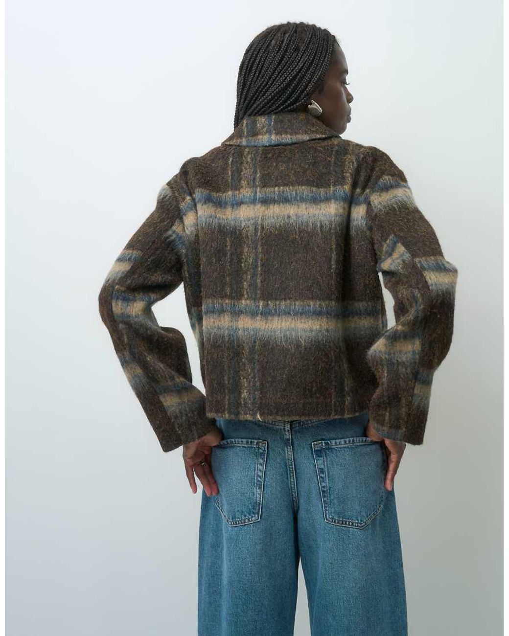 ONLY Brown Brushed Zip Through Jacket