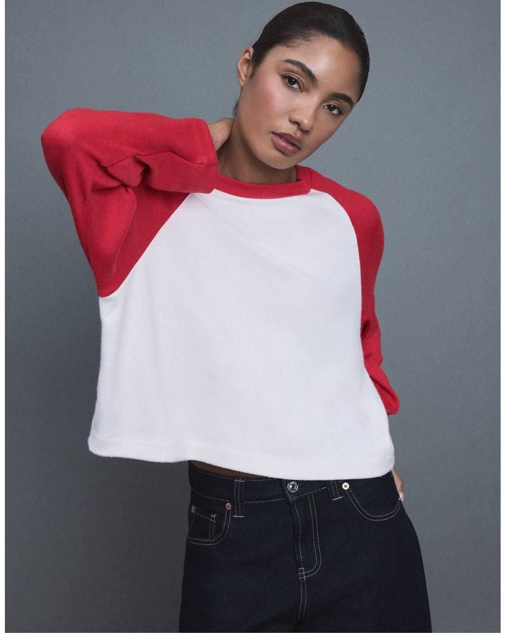 Stradivarius Blue Raglan Sleeve Jumper