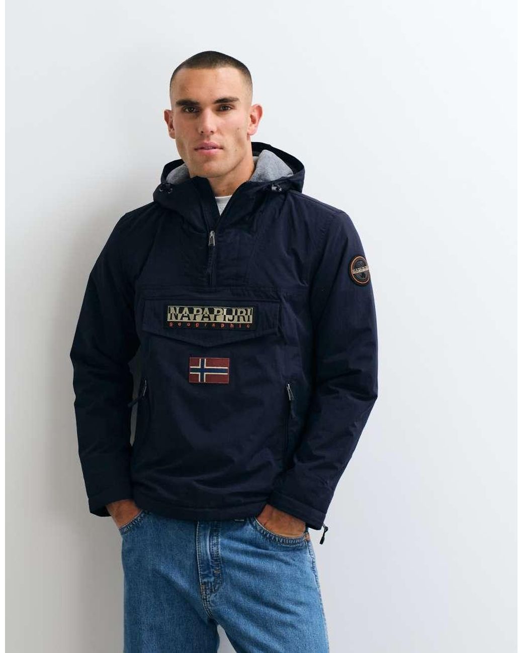 Napapijri Blue Rainforest Pocket Anorak for men
