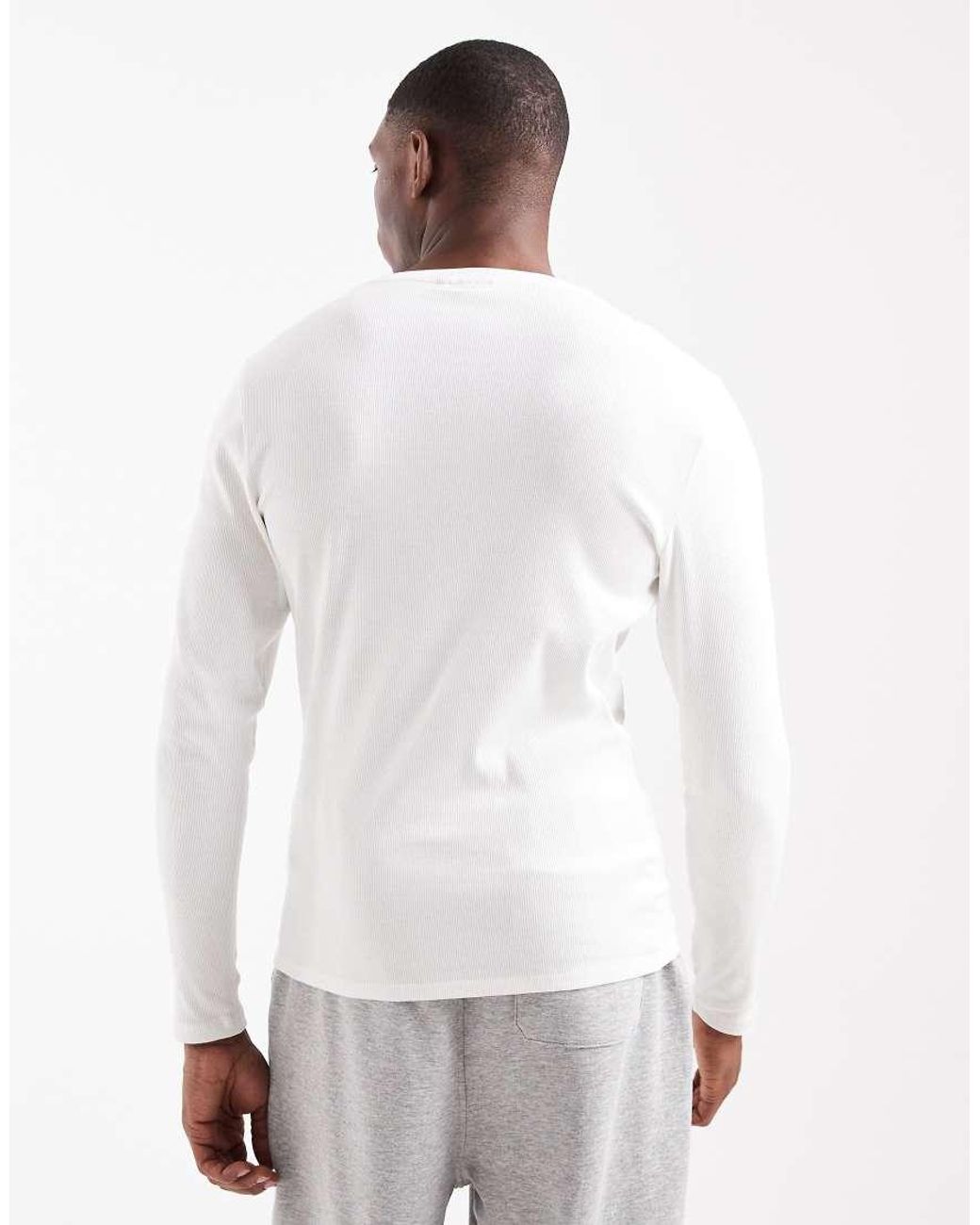 ASOS White Essentials Muscle Fit Long Sleeve T-shirt for men