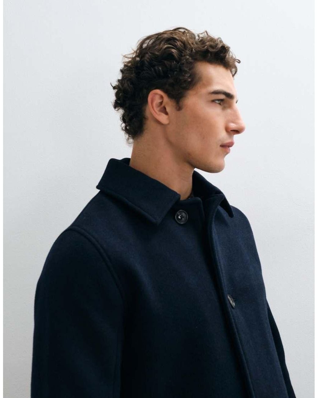 Abercrombie & Fitch Blue Oversized Wool Blend Longline Coat for men