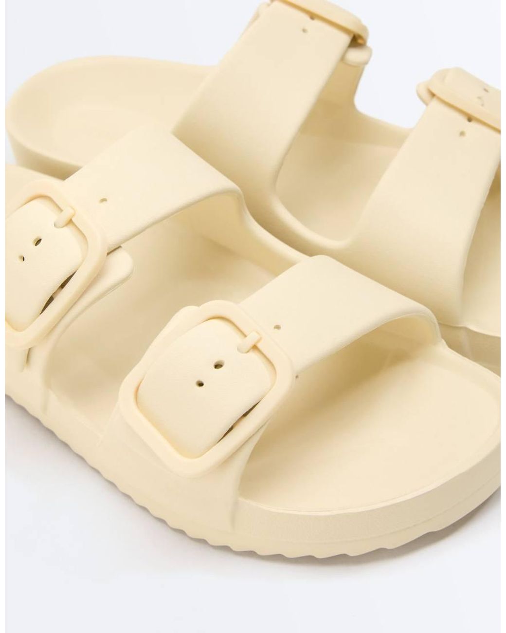 Oysho White Beachwear Buckle Sandal