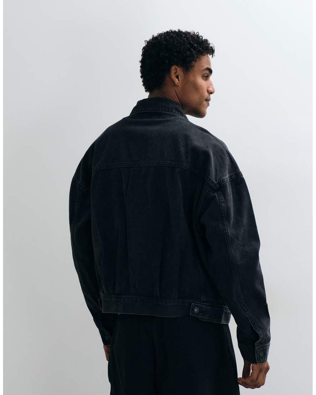 ASOS Blue Oversized Trucker Denim Jacket for men