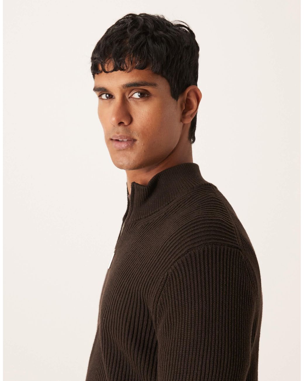 Mango – gerippter pullover aus baumwolle in Black für Herren