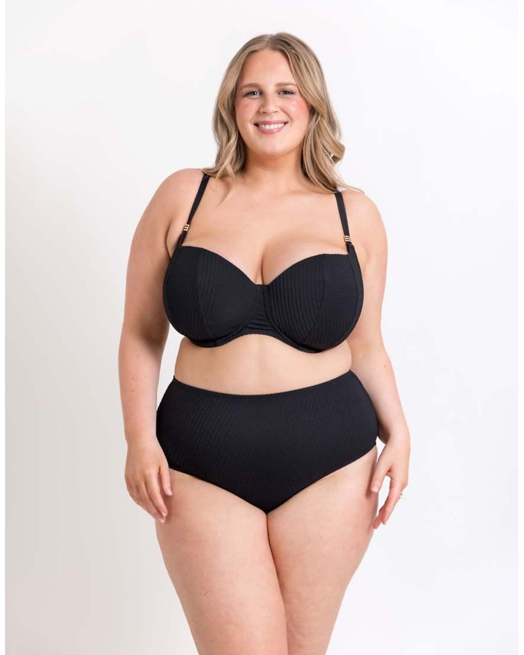Curvy Kate Blue Jet Set Padded Balcony Fuller Bust Bikini Top