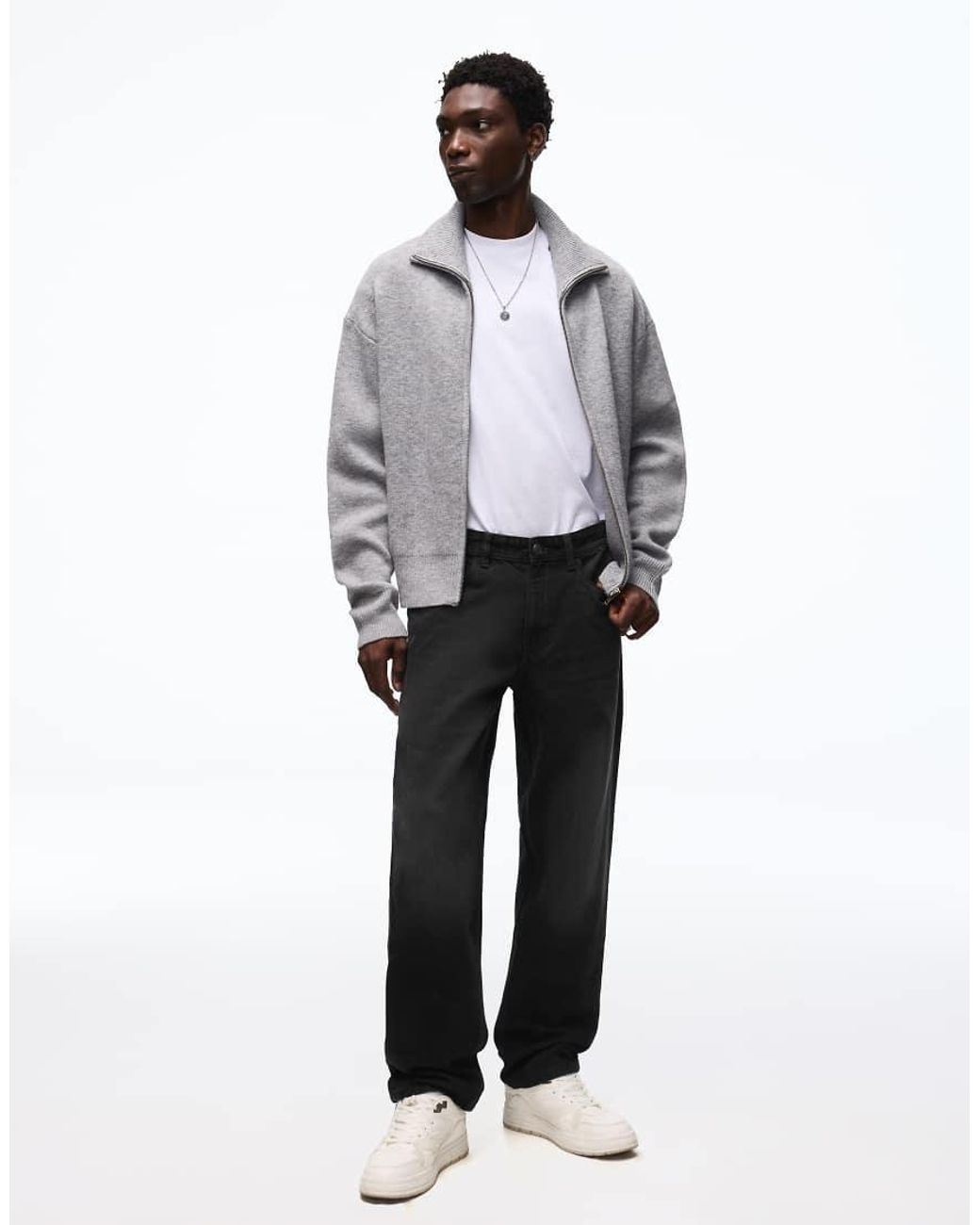 Bershka Black Straight-leg Jeans for men