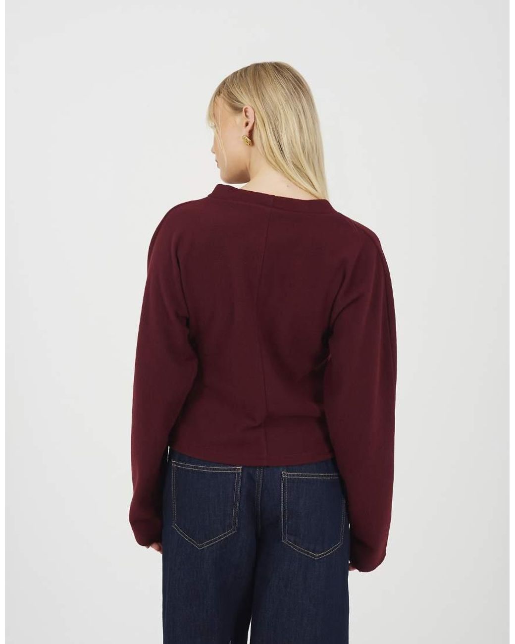 Brave Soul Purple Long Sleeve Button Down Top With Pleats