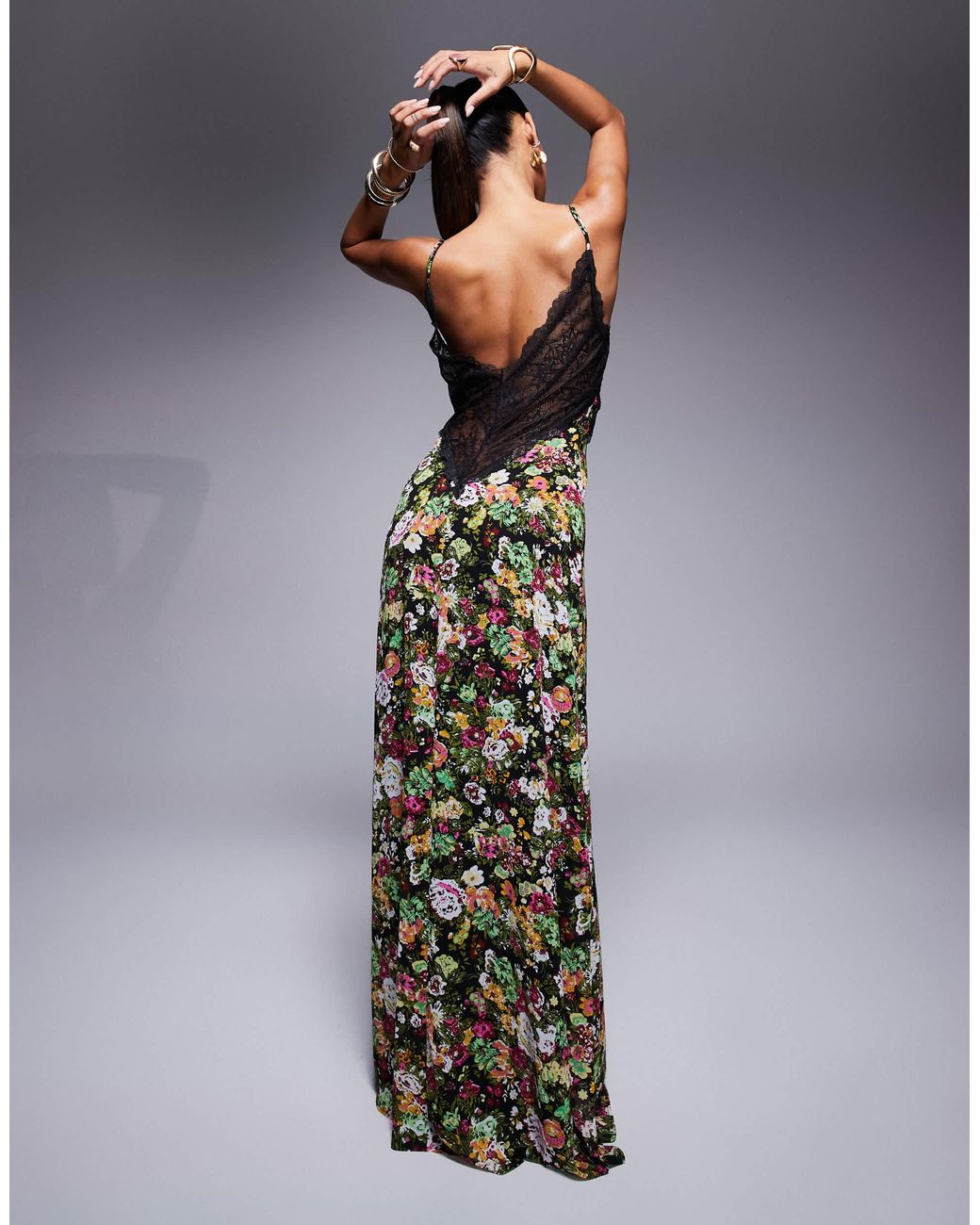 AFRM Lace Combo Maxi Dress | Lyst