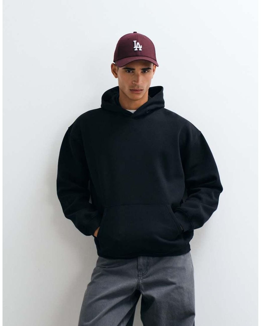ASOS Essentials Oversized Hoodie in het Blue voor heren