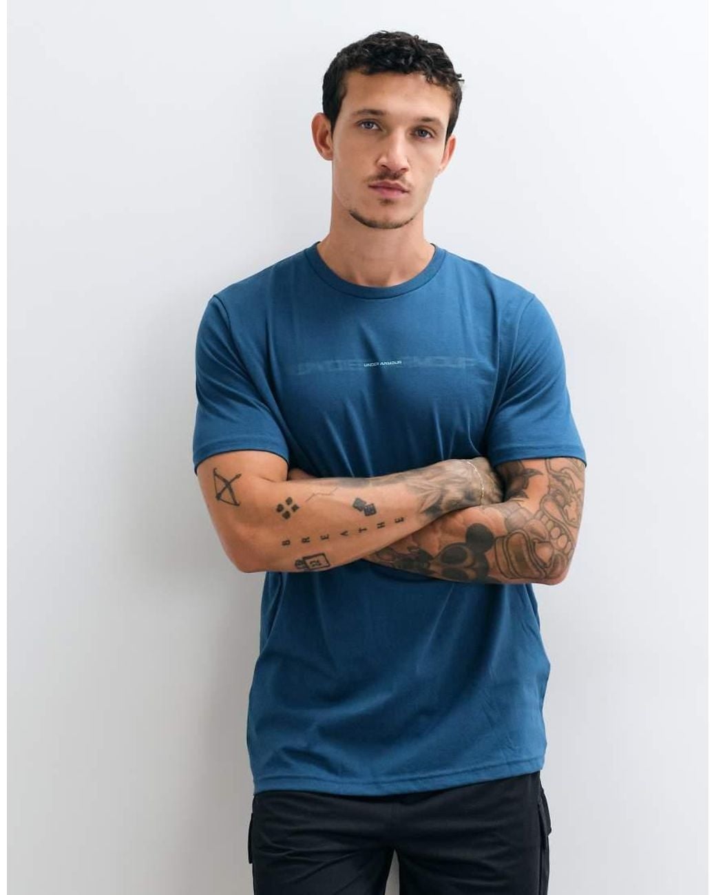 Under Armour Blue Back Print Short Sleeve T-shirt for men