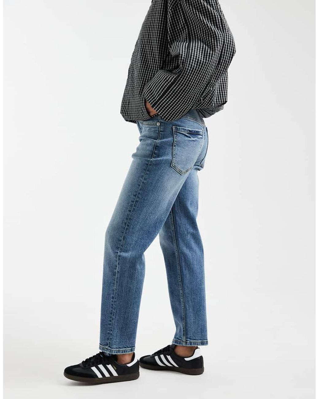 ASOS Blue Asos Design Petite Slim Fit Mom Jeans
