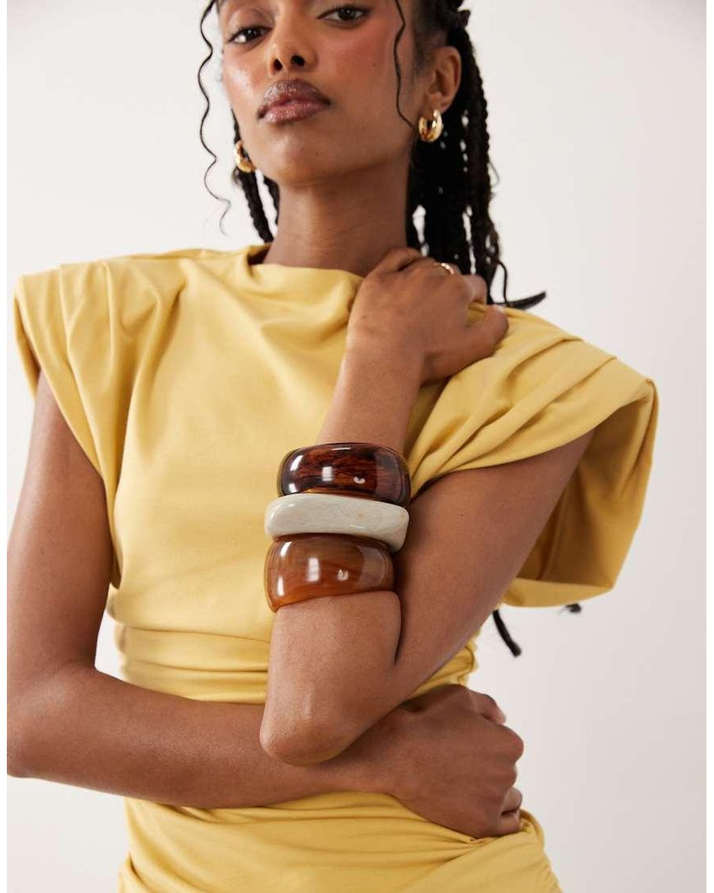 ASOS White Pack Of 3 Resin Bangles