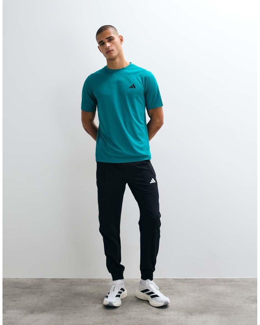 Adidas Originals Blue Adidas Training Workout Essentials Base Tee for men