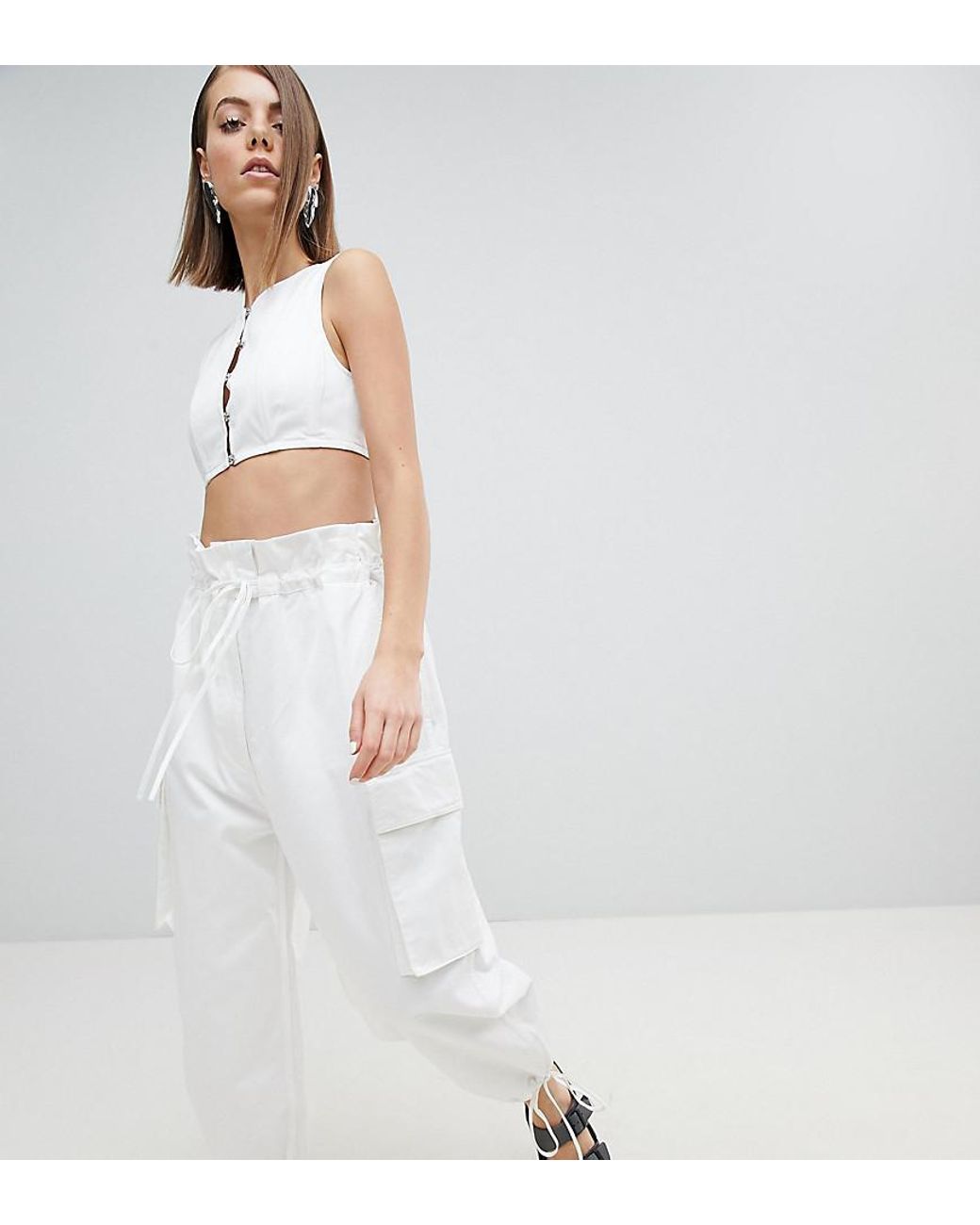 Cargo Pants With Paperbag Waist 