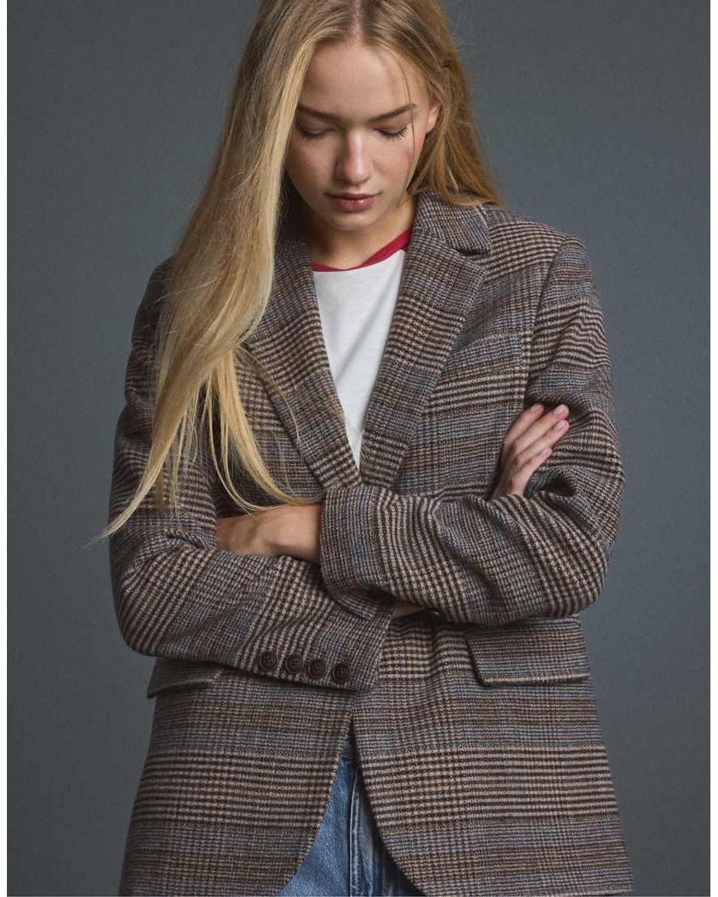 Blazer Basic di Stradivarius in Blue