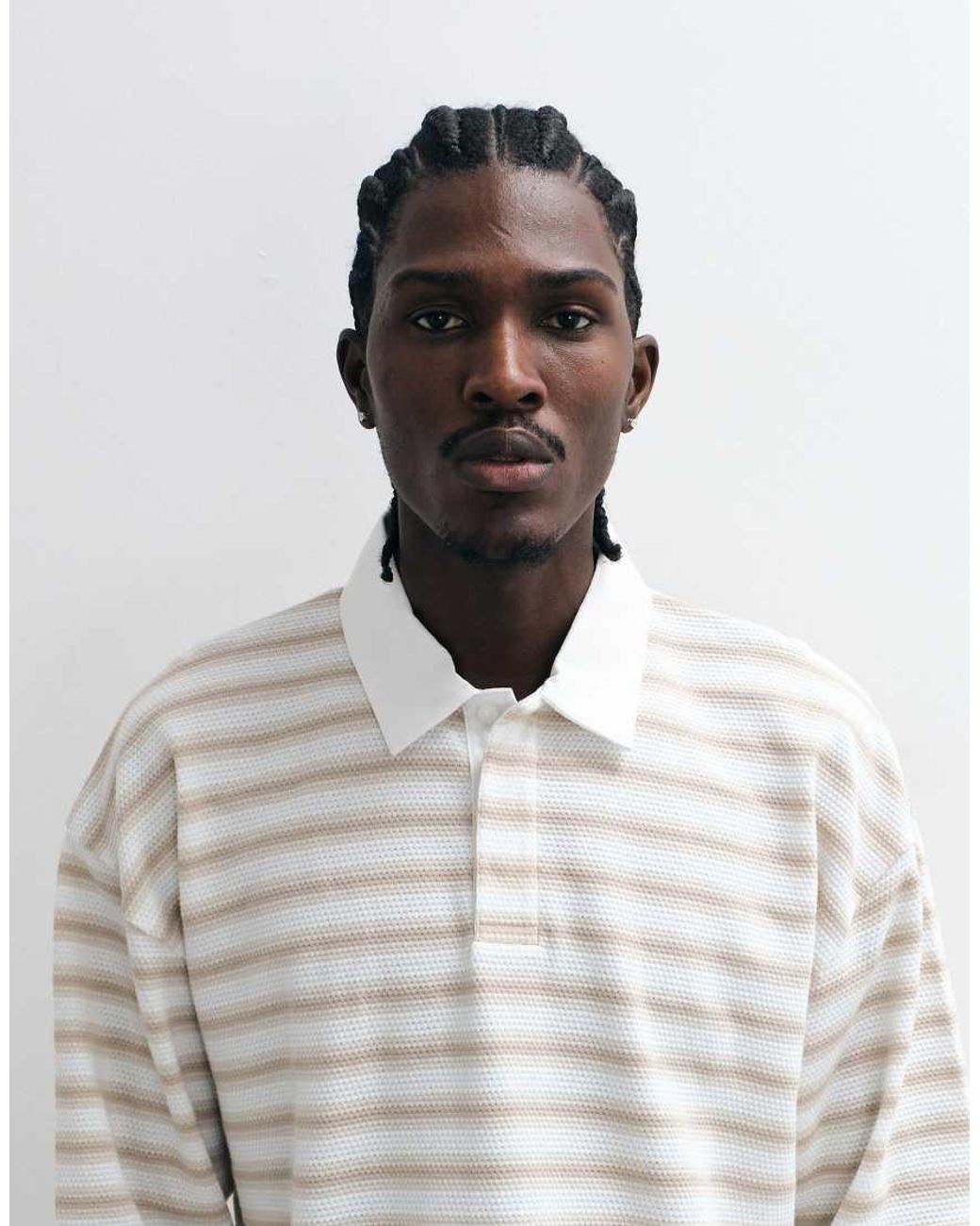 ASOS Gray Heavyweight Boxy Oversized Rugby Polo for men