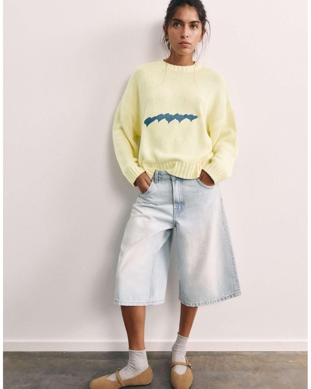 Pull&Bear Yellow Oversize-pullover mit herz