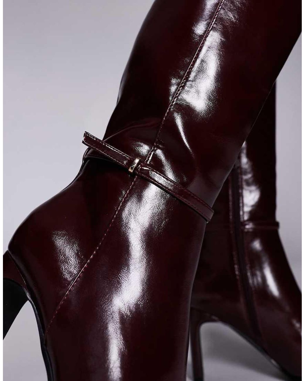 Forever New Brown Ankle Strap Knee High Boots