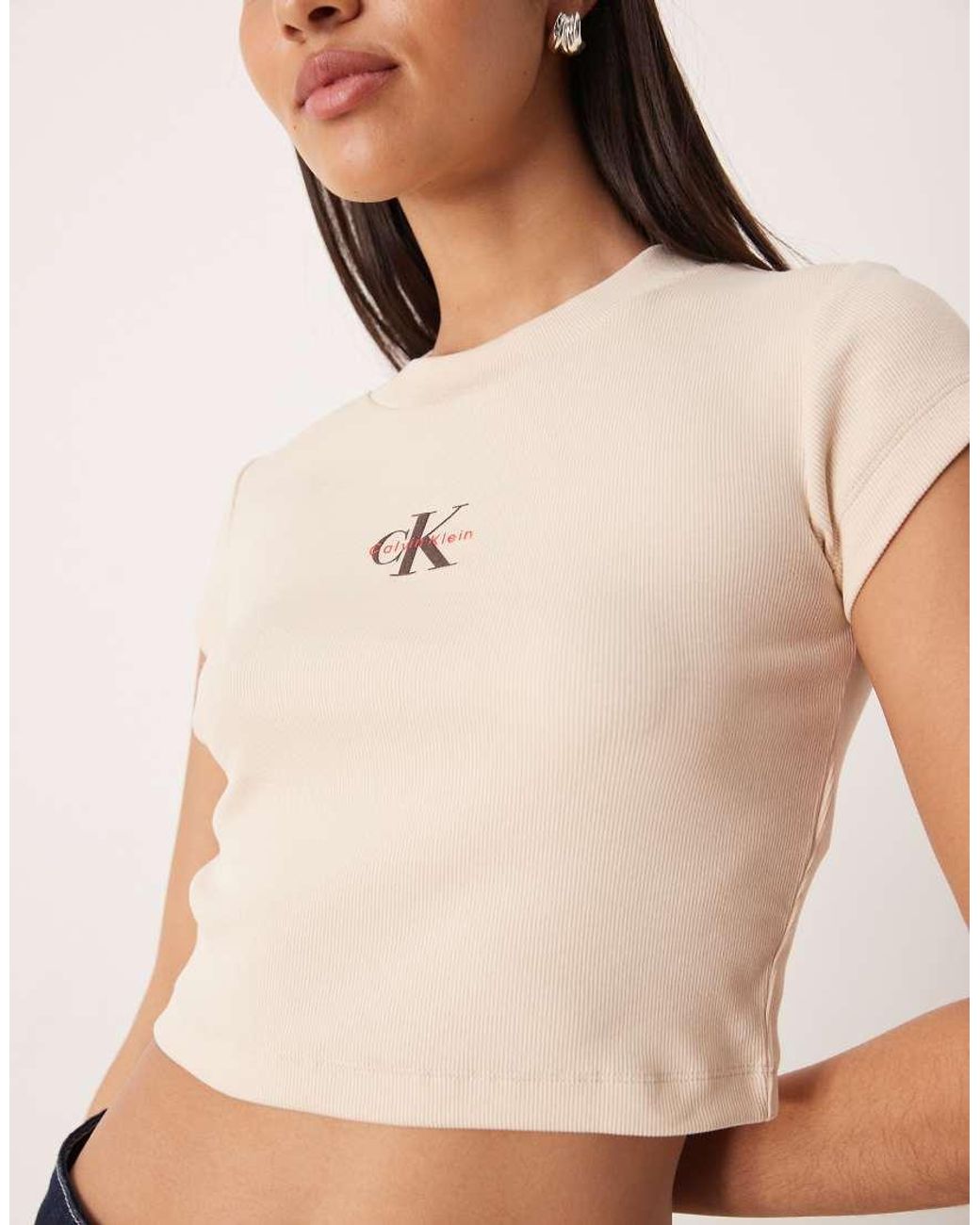 Calvin Klein Blue Monogram Logo Baby Tee
