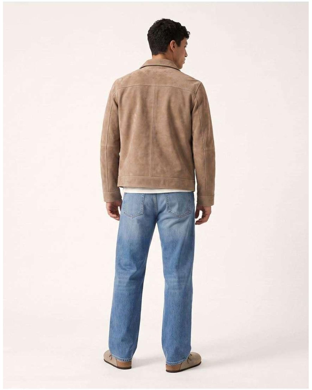 Harry Brown Blue Remo Suede Harrington Jacket for men